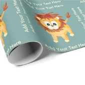 Baby Lion Cub Niedliche Kindergeburtskur Geschenkpapier (Rolleneckpunkt)
