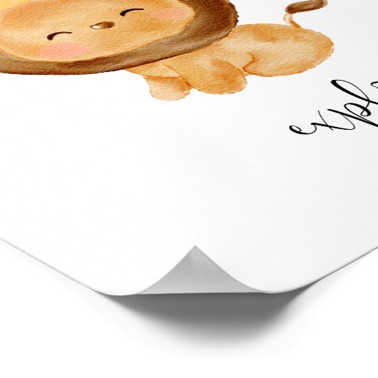 Baby Lion Explain Kinderzimmer Poster (Ecke)