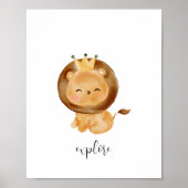 Baby Lion Explain Kinderzimmer Poster (Vorne)