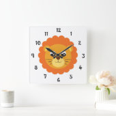 Baby Lion Face Wall Clock Quadratische Wanduhr (Zuhause)