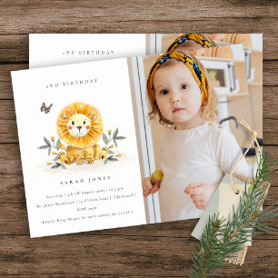 Baby Lion Foliage jedes Alters Geburtstags Foto la Dankeskarte