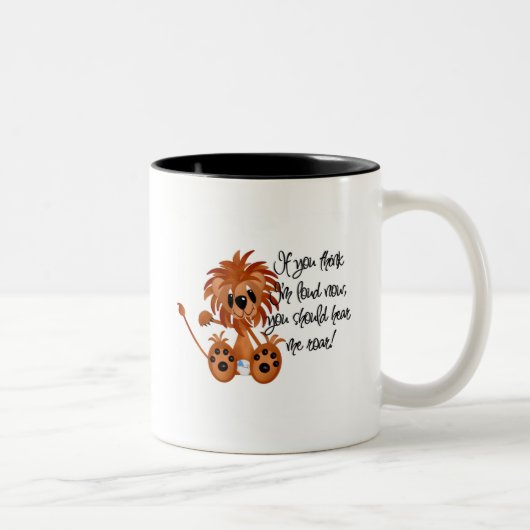 Baby Lion Hear Me Roar Tshirts and gifts Zweifarbige Tasse (Rechts)