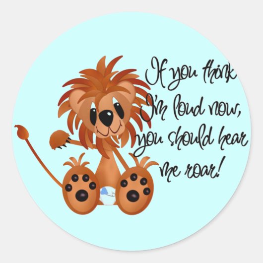 Baby Lion höre Me Roar Tshirts und Geschenke Runder Aufkleber (Vorderseite)
