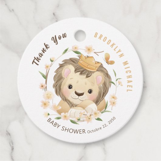 Baby Lion King Jungle Baby Dusche Geschenkanhänger (Vorderseite)