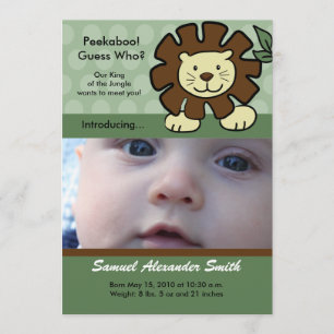 BABY LION King of the Jungle Birth Ankündigung