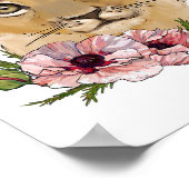 Baby Lion Rose Animal Poster | Wall Print (Ecke)