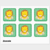 Baby Lion | Safari Animals Party Quadratischer Aufkleber (Blatt)