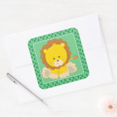 Baby Lion | Safari Animals Party Quadratischer Aufkleber (Umschlag)