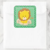 Baby Lion | Safari Animals Party Quadratischer Aufkleber (Tasche)