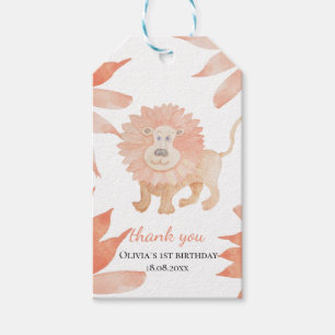 Baby Lion Watercolor Handgemalt Mit Monogramm Geschenkanhänger