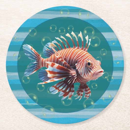 Baby Lionfish Paper Coasters Runder Pappuntersetzer (Vorderseite)