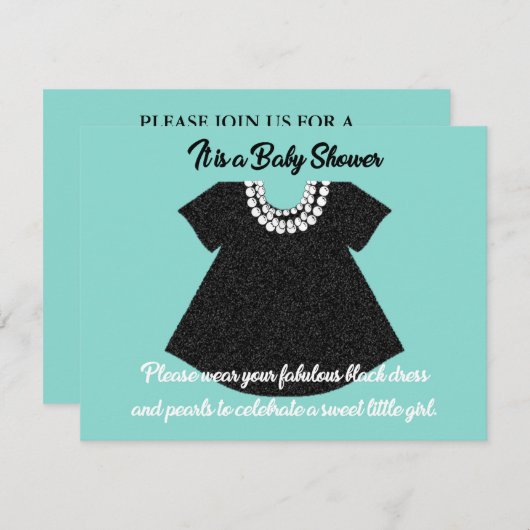 BABY Little Black Dress Baby Dusche Party Einladung (Vorne/Hinten)