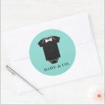 BABY Little Man Baby Shower Sprinkle Party Runder Aufkleber<br><div class="desc">Darling,  have plenty of these fabulous stickers on hand for your baby party.  Personalize them if you choose,  they are just another way to add a special touch to your party.  Look for other fun ideas all part of the BABY & CO. collection.</div>