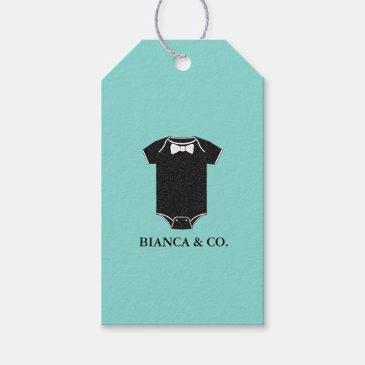 BABY Little Man Tuxedo Dusche Sprinkle Party Geschenkanhänger (Vorderseite)