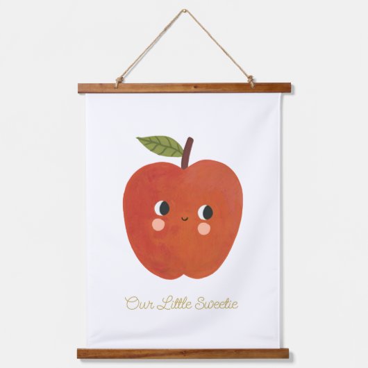 Baby Little Sweetie Niedlich Apple Nursary Wandteppich Mit Holzrahmen (Vorderseite)