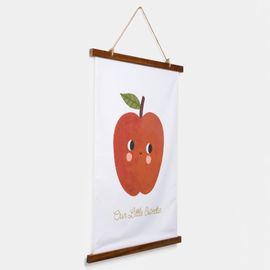 Baby Little Sweetie Niedlich Apple Nursary Wandteppich Mit Holzrahmen (Gewinkelt)