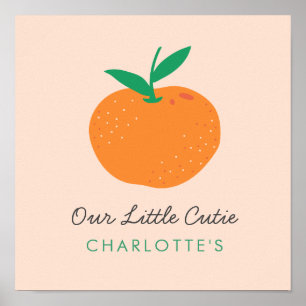 Baby Little Sweetie Niedlich Orange Nursary Poster
