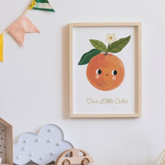 Baby Little Sweetie Niedlich Orange Nursary Poster