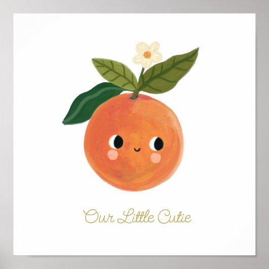Baby Little Sweetie Niedlich Orange Nursary Poster (Vorne)