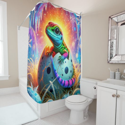 Baby Lizard Hatching Duschvorhang (Beispiel)