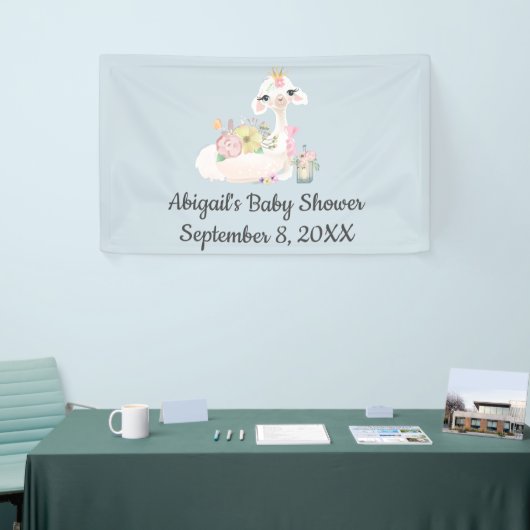 Baby Llama Blume White Blue Boy Baby Dusche Banner (Messeveranstaltung)