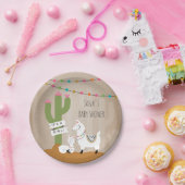 Baby Llama Desert Cactus Baby Shower Pappteller (Party)