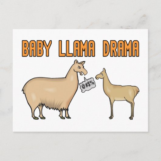 Baby Llama Drama Postkarte (Vorderseite)