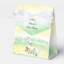 Baby Llama Green und Yellow Baby Dusche