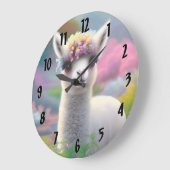 Baby Llama Große Wanduhr (Winkel)