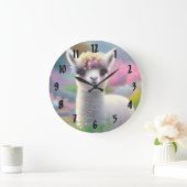 Baby Llama Große Wanduhr (Zuhause)