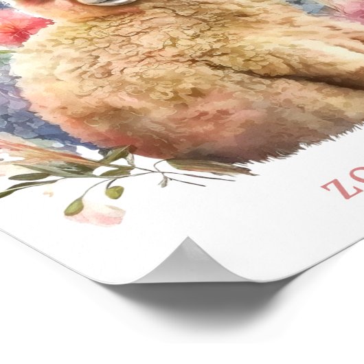 Baby Llama Kinderzimmer Decor Kindermädchen Poster (Ecke)