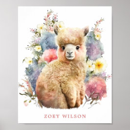 Baby Llama Kinderzimmer Decor Kindermädchen Poster