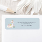 Baby Llama mit Blume White und Blue Baby Boy (Insitu)