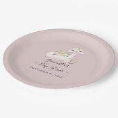 Baby Llama mit weißen und rosa Blume Adorable Pappteller (Schrägansicht)