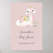 Baby Llama mit weißen und rosa Blume Adorable Poster (Vorne)