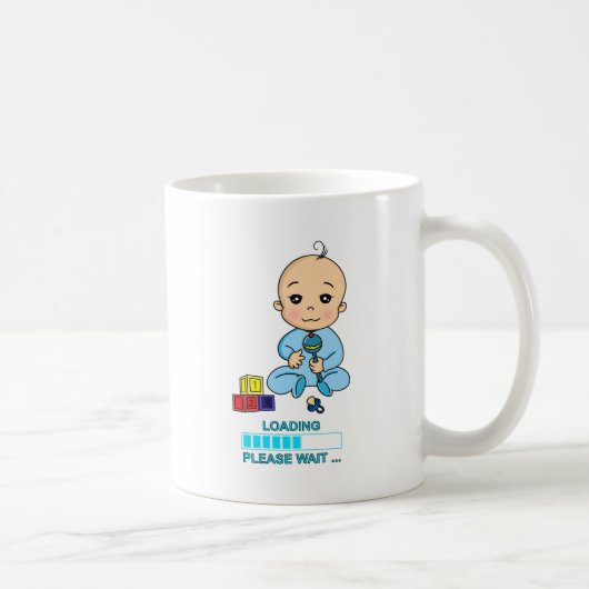 Baby Loading Please Wait Schwangerschaft Geburt Kaffeetasse (Rechts)