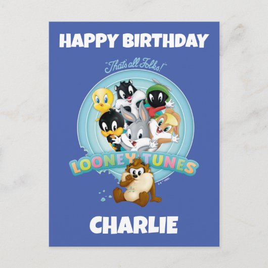 Baby LOONEY TUNES™ Logo | That's All Folks Postkarte (Vorderseite)