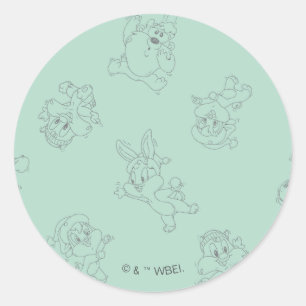 Baby LOONEY TUNES™ Wintermuster Runder Aufkleber