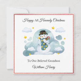 Baby Loss Boy Cloud Snowman Weihnachtskarte Feiertagskarte