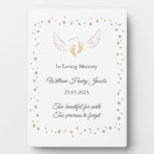 Baby Loss Boy Girl Angel Wings Memorial Plaque Fotoplatte (Vorderseite)