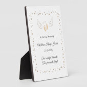 Baby Loss Boy Girl Angel Wings Memorial Plaque Fotoplatte (Seite)