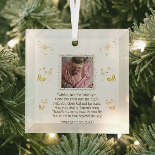 Baby Loss Foto Keepake Glass Ornament (Insitu)