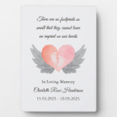 Baby Loss Girl Boy Footprints Memorial Plaque Fotoplatte (Vorderseite)