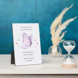 Baby Loss Girl Lila Butterfly Memorial Plaque Fotoplatte