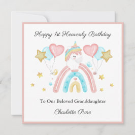 Baby Loss Girl Pink Blue Unicorn Birthday Card