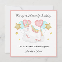 Baby Loss Girl Pink Boho Unicorn Birthday Card