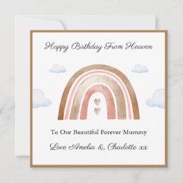Baby Loss Girl Twins Mom Rainbow Birthday Card