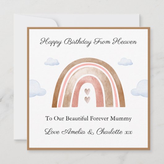Baby Loss Girl Twins Mom Rainbow Birthday Card (Vorderseite)