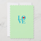 BABY LOVE! Bold Green Blue Baby Shower Invitation Einladung (Rückseite)