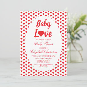 Baby Love Heart Babyparty Einladung
